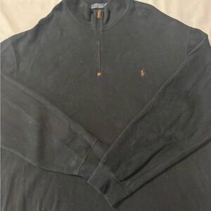 Ralph Lauren Black Quarter-Zip Sweater
